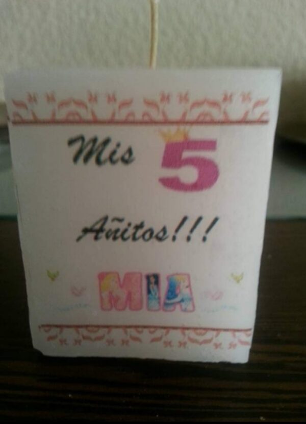 Vela Cuadrada chica de Parafina con impresión.  Q110/A - Imagen 10